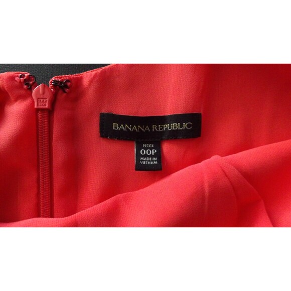 Banana Republic V Neck Jumpsuit Petite 00P Coral Pockets Tank Wide Leg Tank Top - Picture 11 of 13